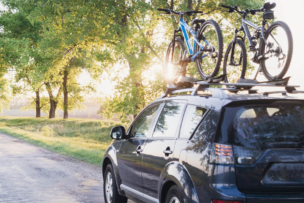 Spring Auto Car with bicycle